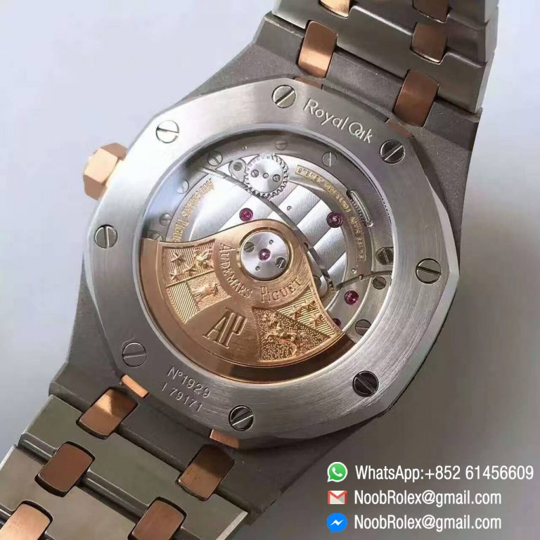 Novelty Royal Oak Watch 15450 37mm Rose Gold Bezel JF 11 Black Dial