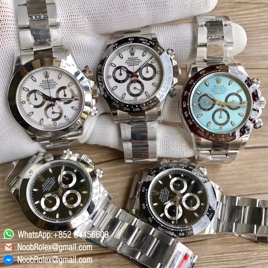 Noob Daytona 116520 Steel Case and Bezel While Dial Same thickness as genuine 2018 Best Edition with SA4130