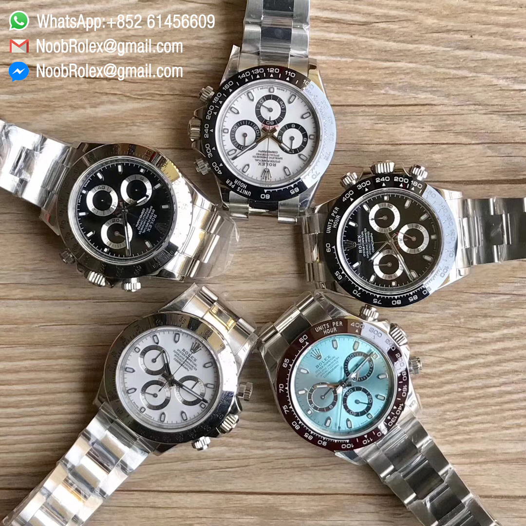 Noob Daytona 116520 Steel Case and Bezel While Dial Same thickness as genuine 2018 Best Edition with SA4130
