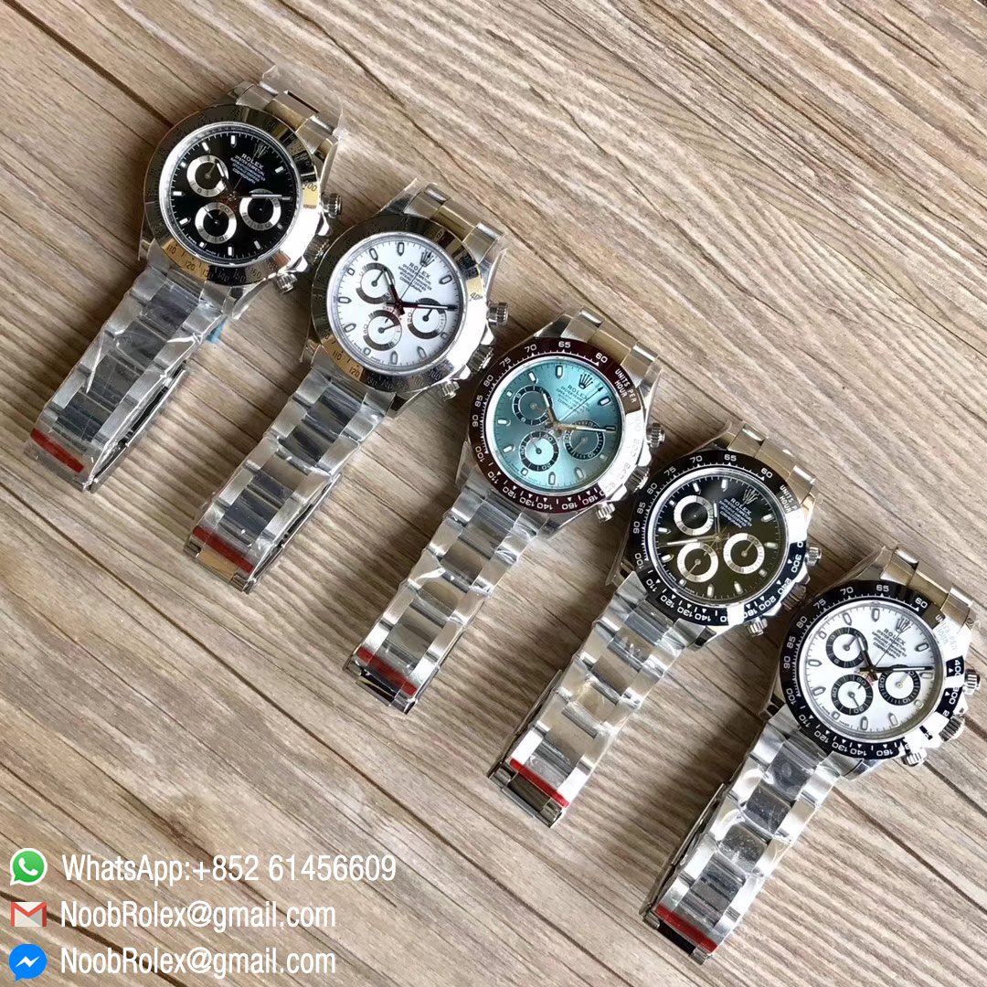 Noob Daytona 116520 Steel Case and Bezel While Dial Same thickness as genuine 2018 Best Edition with SA4130