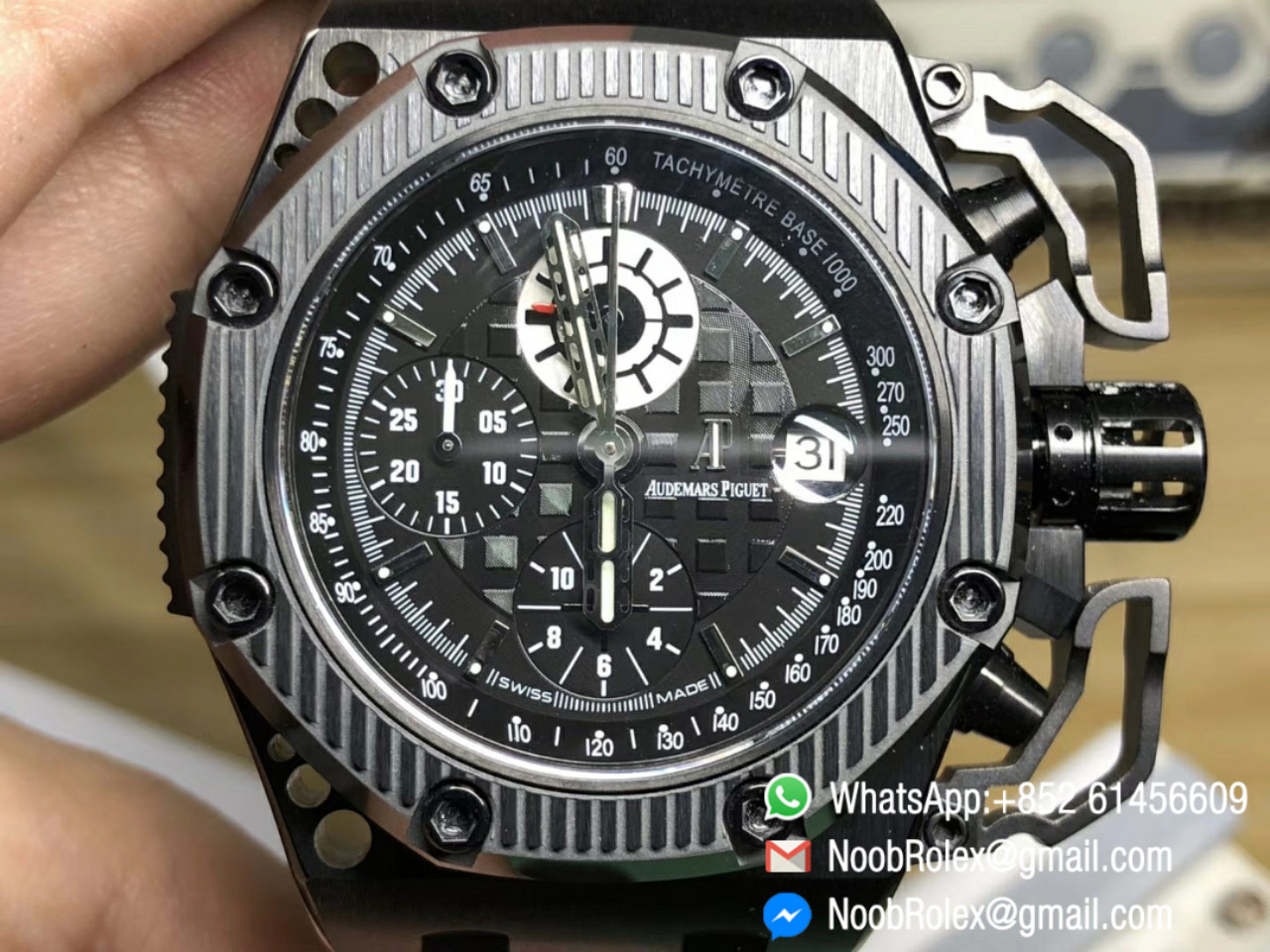 AP Royal Oak Offshore 26165IO Chronograph Black PVD Titanium Survivor Black Rubber A7750 from NOOB Factory Top Quality Super Man Toy
