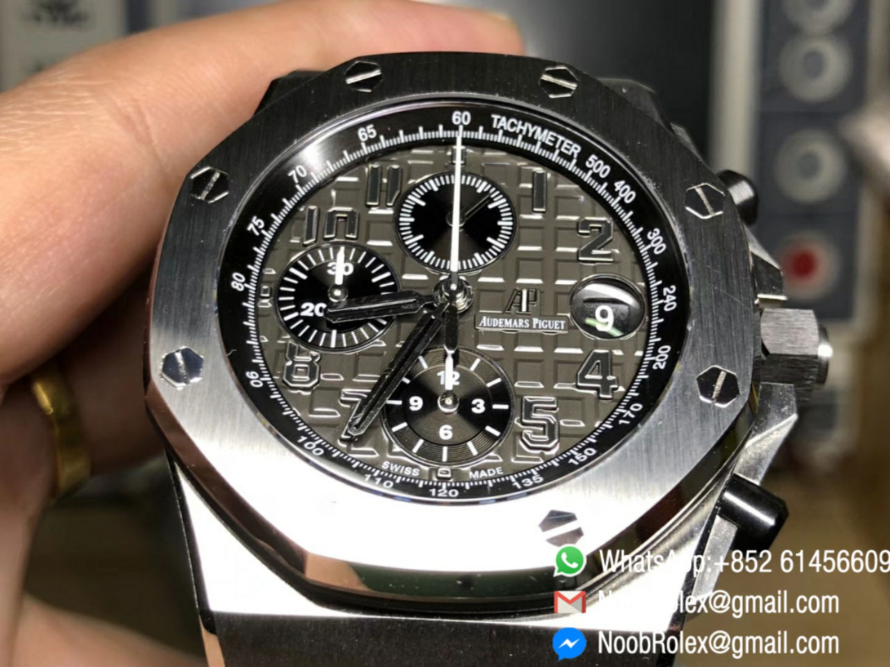 AP Royal Oak Offshore 26470 2014 Gray Theme Gray Leather Strap A3126 JF Top Fake Quality