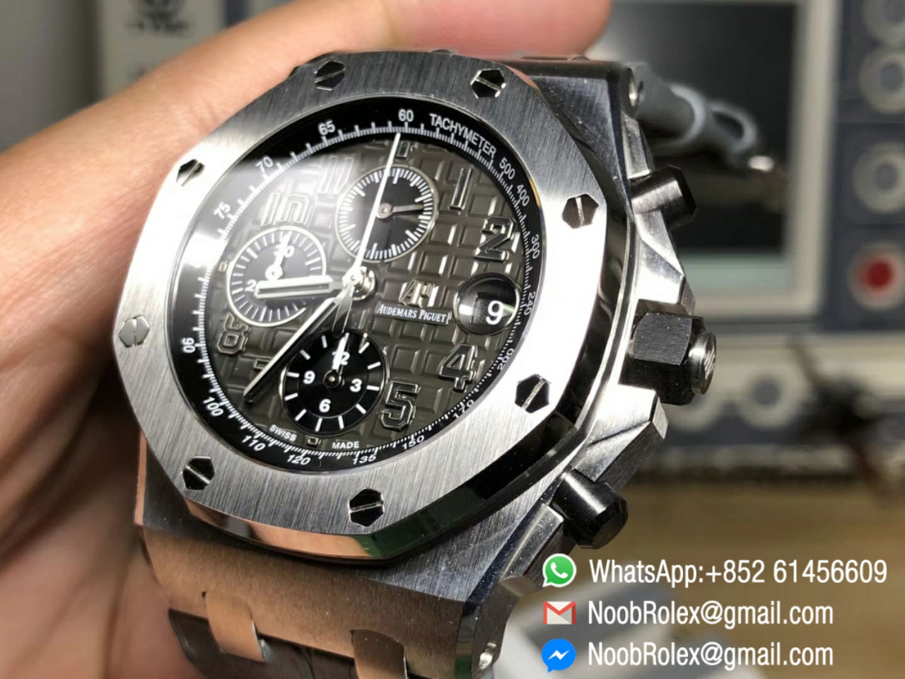 AP Royal Oak Offshore 26470 2014 Gray Theme Gray Leather Strap A3126 JF Top Fake Quality