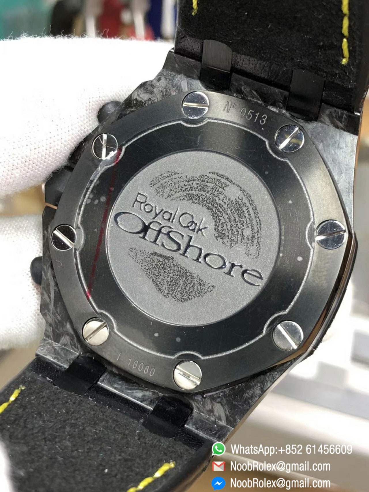 AP Royal Oak Offshore Chronograph Watch 26176FO Bumble Bee Forged Carbon Case Leather Strap A7750 JF