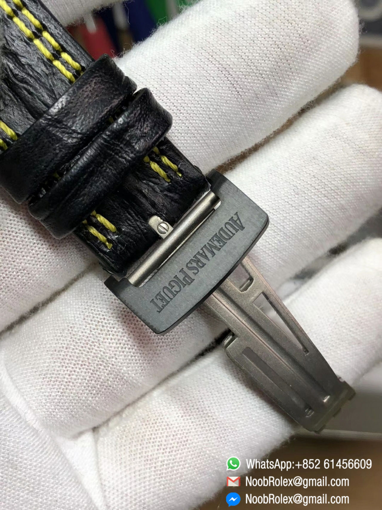 AP Royal Oak Offshore Chronograph Watch 26176FO Bumble Bee Forged Carbon Case Leather Strap A7750 JF