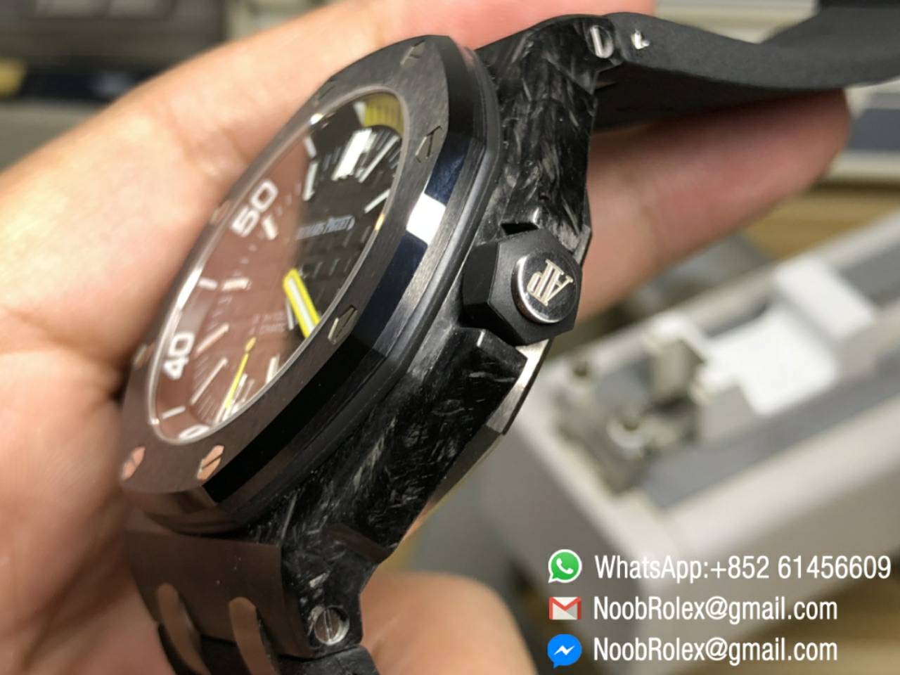 AP Royal Oak Offshore Diver Watch 15706 Forged Carbon Case on Rubber Strap A3120 JF Best Edition V5