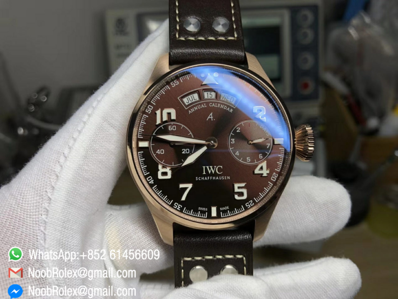 Big Pilot Watch IW503504 Annual Calendar Antoine De Saint Exupery Rose Gold Case Brown Dial YL Factory