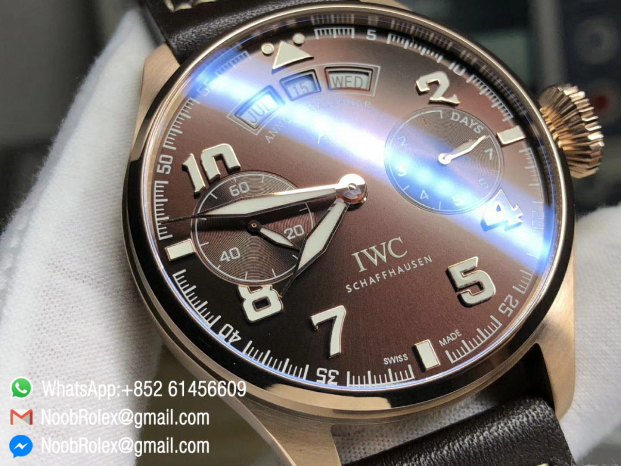 Big Pilot Watch IW503504 Annual Calendar Antoine De Saint Exupery Rose Gold Case Brown Dial YL Factory