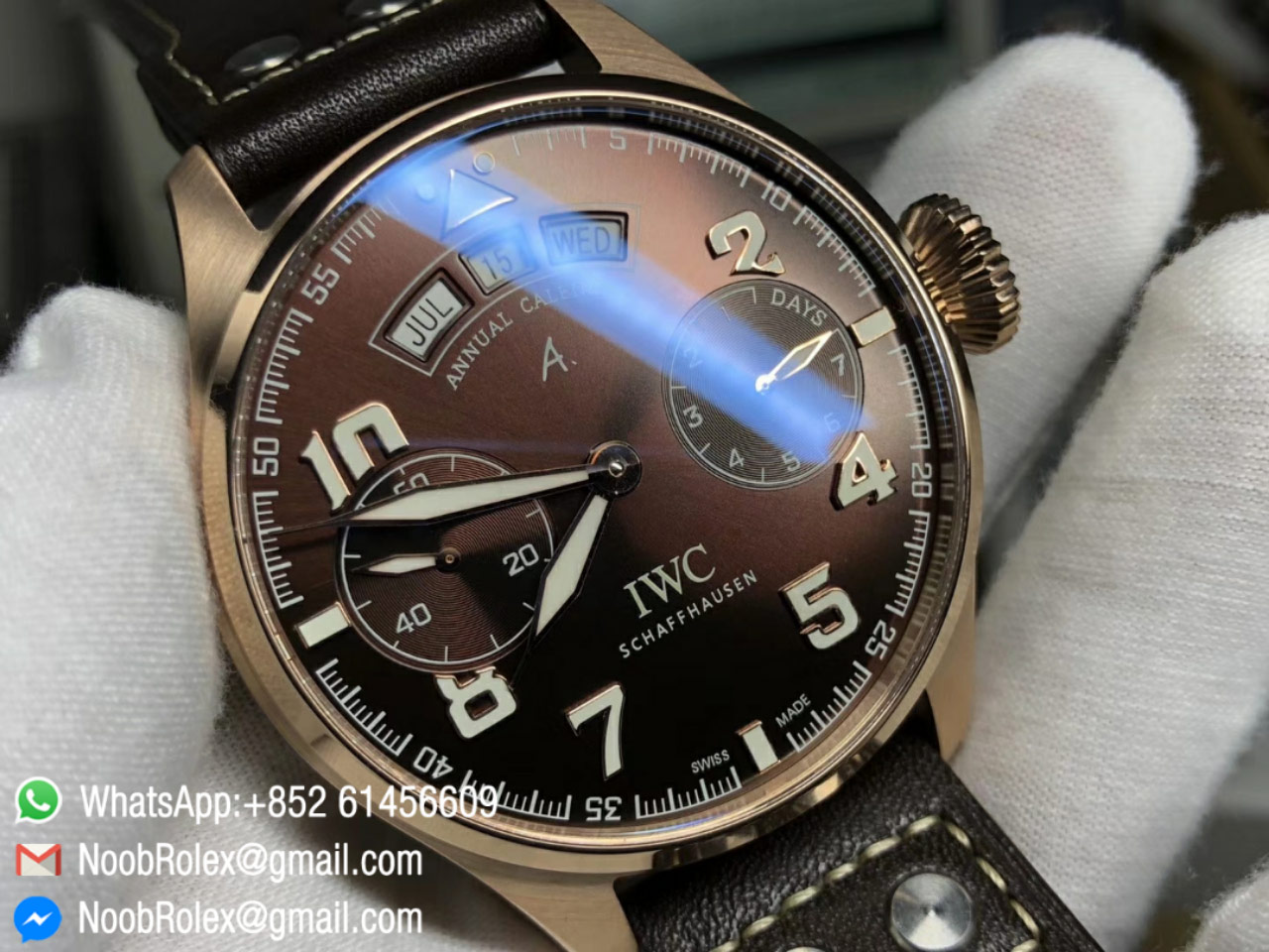 Big Pilot Watch IW503504 Annual Calendar Antoine De Saint Exupery Rose Gold Case Brown Dial YL Factory