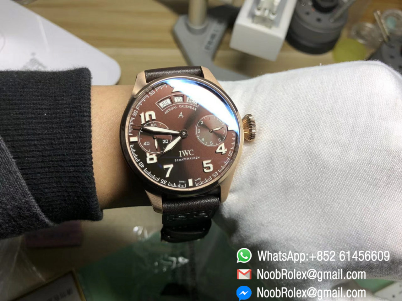 Big Pilot Watch IW503504 Annual Calendar Antoine De Saint Exupery Rose Gold Case Brown Dial YL Factory