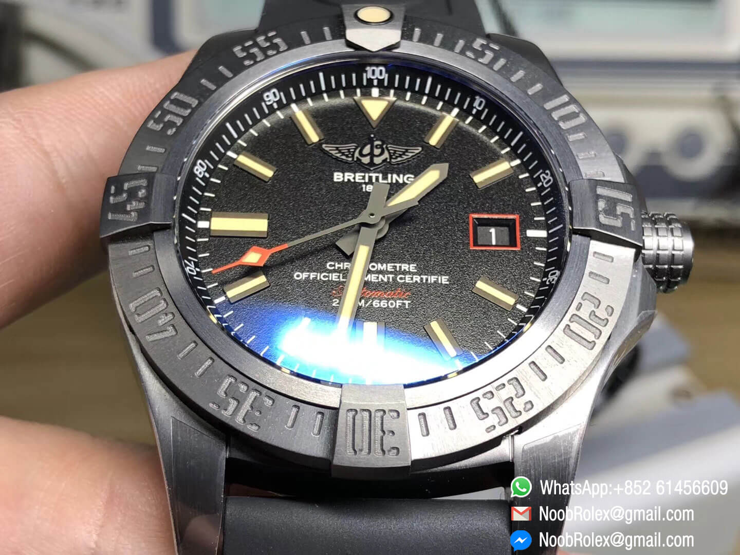 Breitling Avenger Blackbird V1731110 DLC Black On Titanium Case Black Dial On Black Rubber Strap GF Best Copy Quality