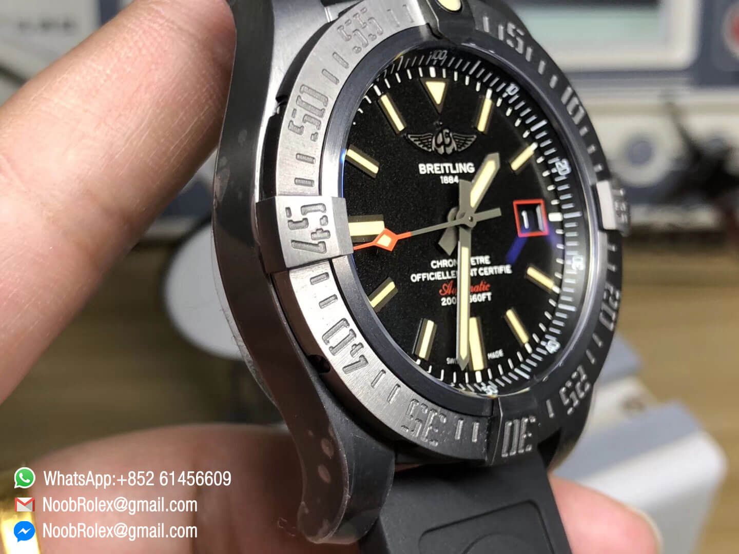 Breitling Avenger Blackbird V1731110 DLC Black On Titanium Case Black Dial On Black Rubber Strap GF Best Copy Quality