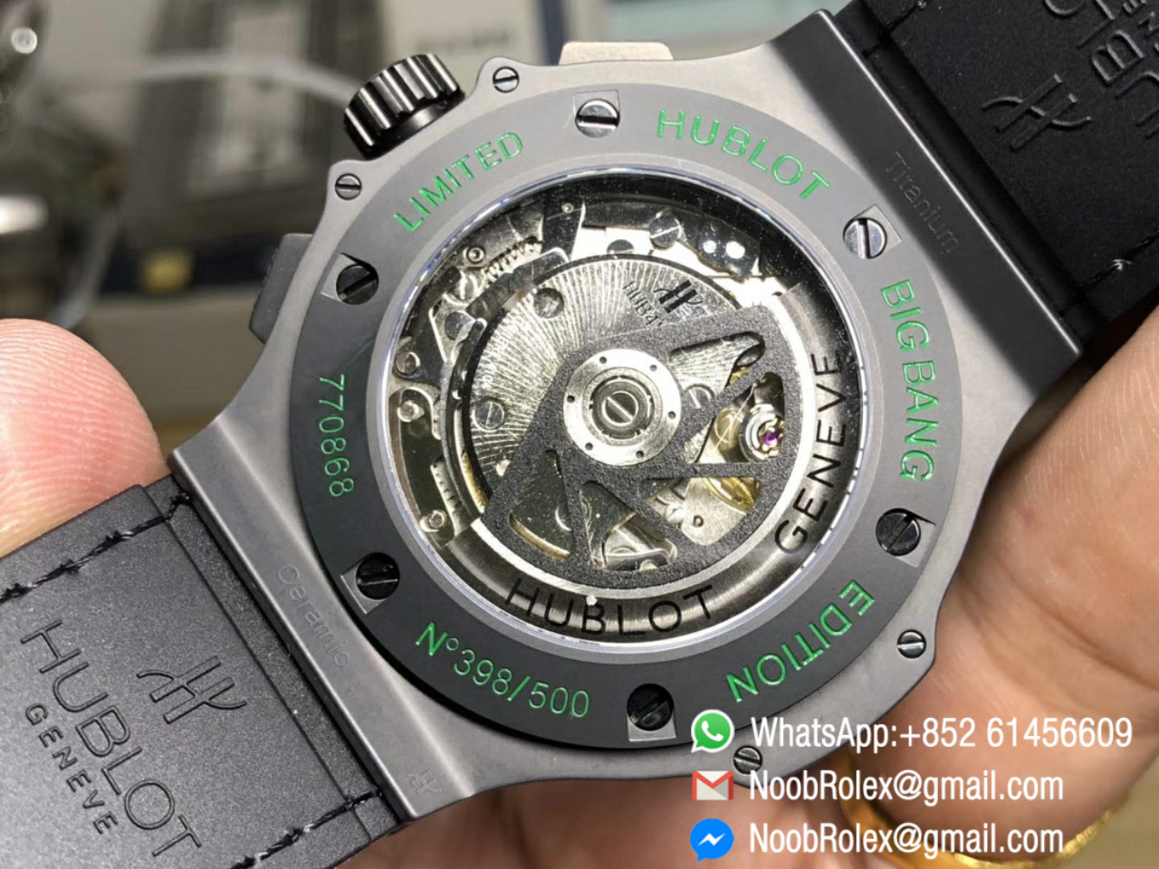 Hublot Big Bang Full Ceramic Evolution Green Magic on Gummy Strap HUB4104