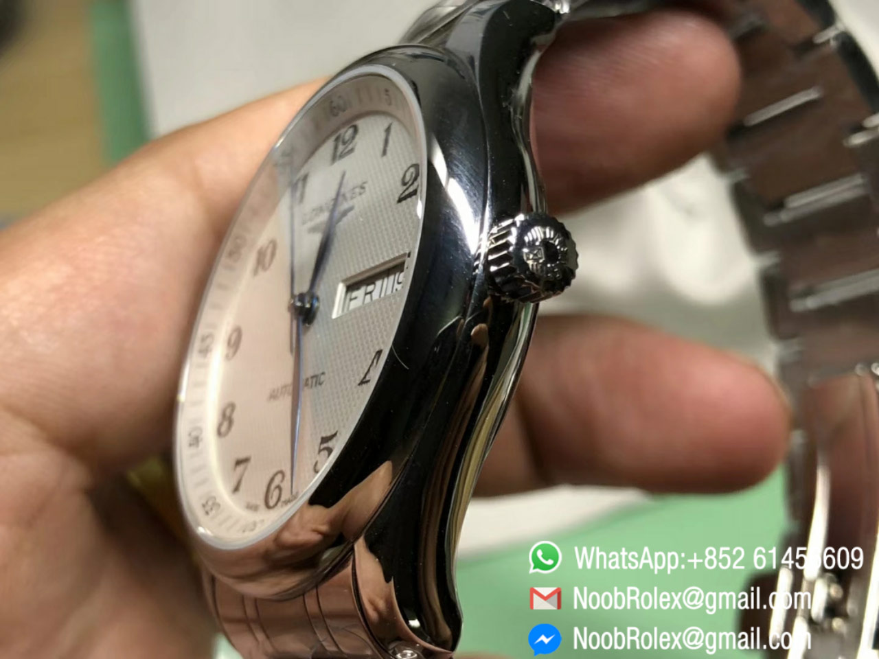 Longines Master Day Date Stainless Steel Case White Textured Dial 316L Bracelet A2836 LGF