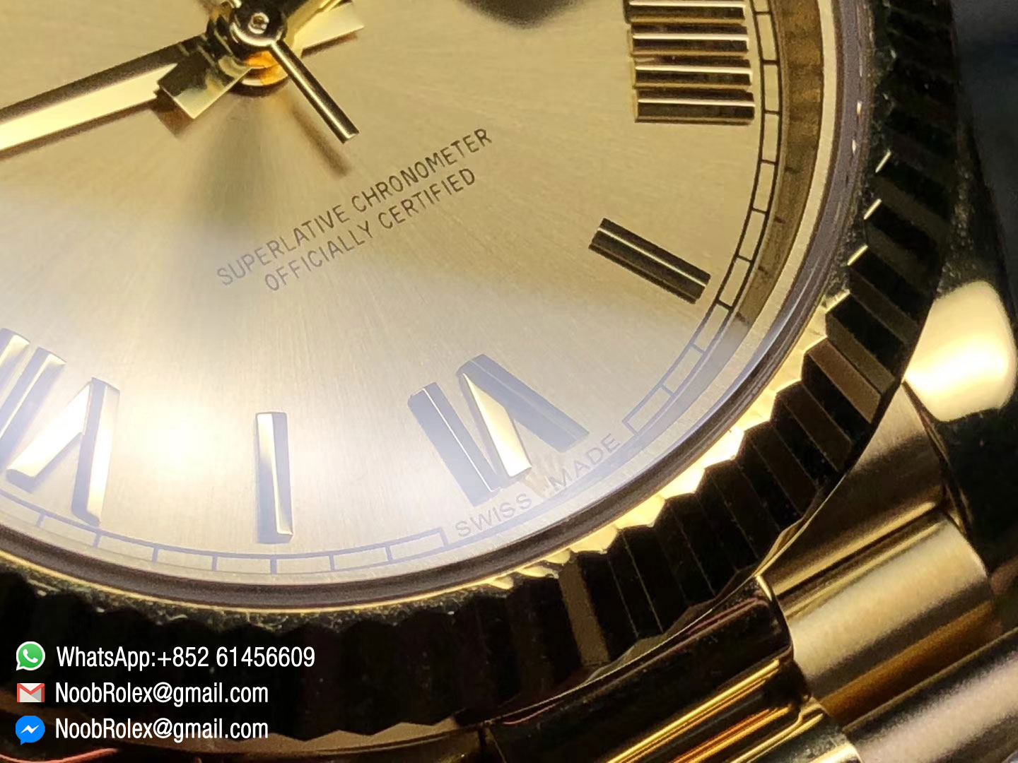 Noob Rolex Day-Date II 228238 Yellow Gold Case & Bracelet Yellow Gold Dial Roman Markers A3255 1:1 Top Quality