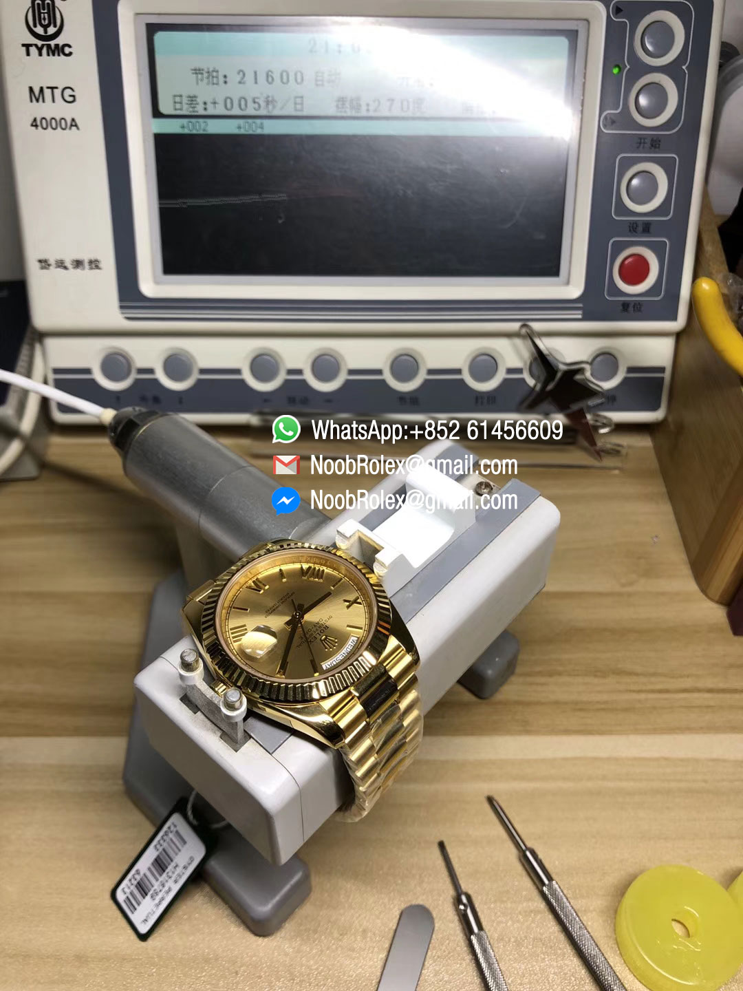 Noob Rolex Day-Date II 228238 Yellow Gold Case & Bracelet Yellow Gold Dial Roman Markers A3255 1:1 Top Quality