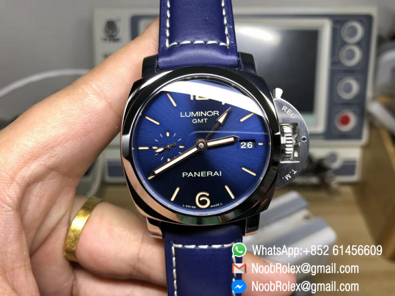 PAM00688 PAM688 Blue Dial on Blue Leather Strap P9001 Super Clone Movement VSF V2