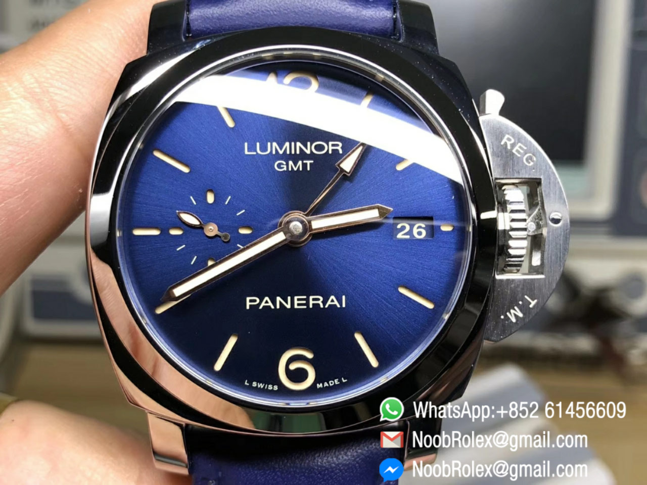 PAM00688 PAM688 Blue Dial on Blue Leather Strap P9001 Super Clone Movement VSF V2