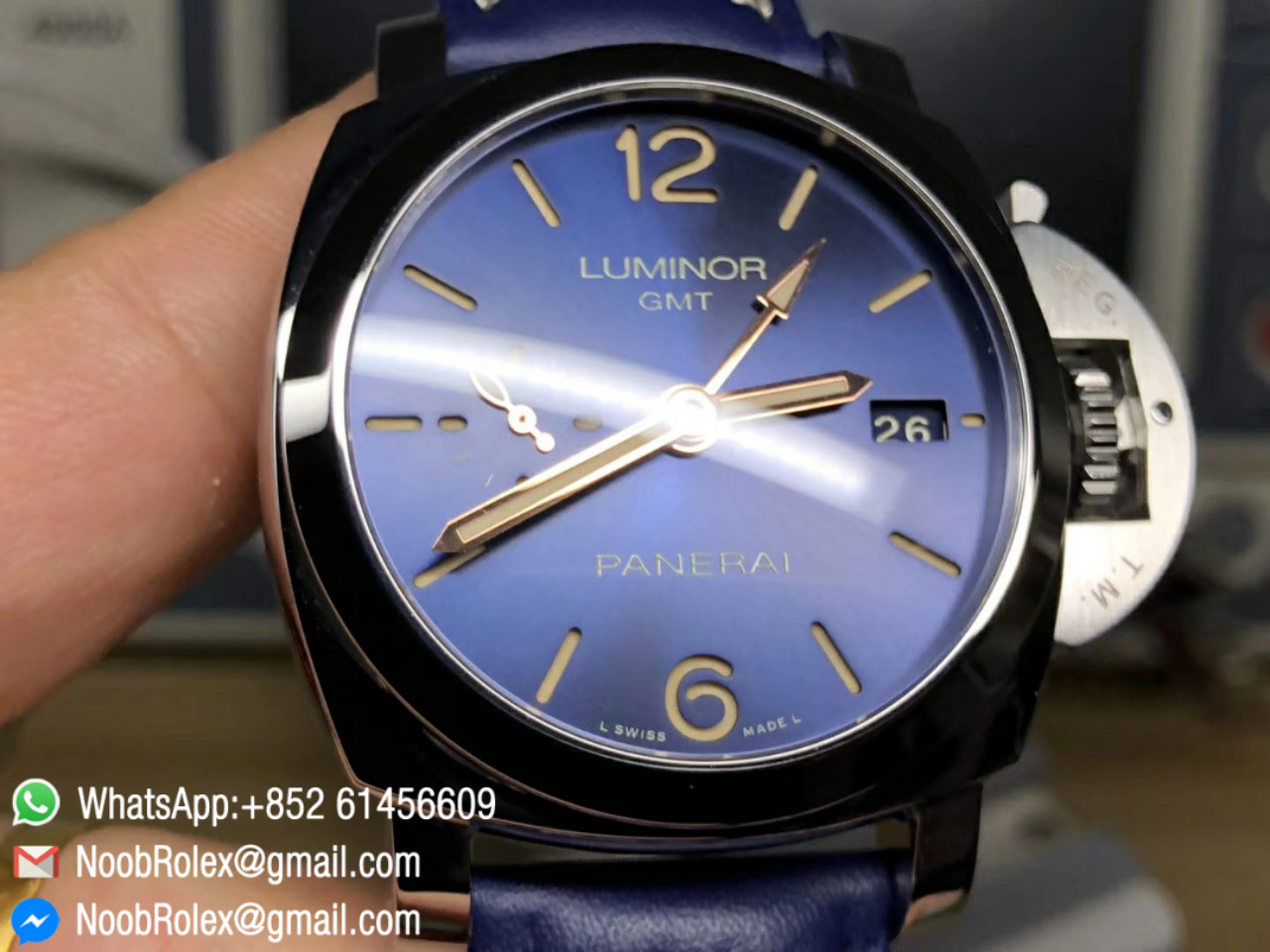 PAM00688 PAM688 Blue Dial on Blue Leather Strap P9001 Super Clone Movement VSF V2