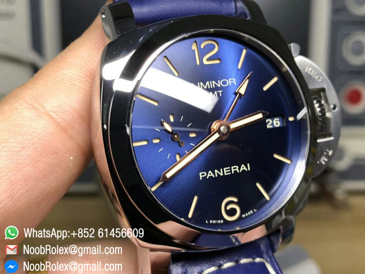 PAM00688 PAM688 Blue Dial on Blue Leather Strap P9001 Super Clone Movement VSF V2