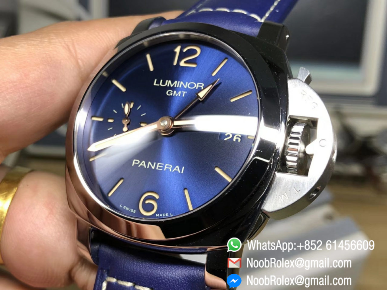 PAM00688 PAM688 Blue Dial on Blue Leather Strap P9001 Super Clone Movement VSF V2