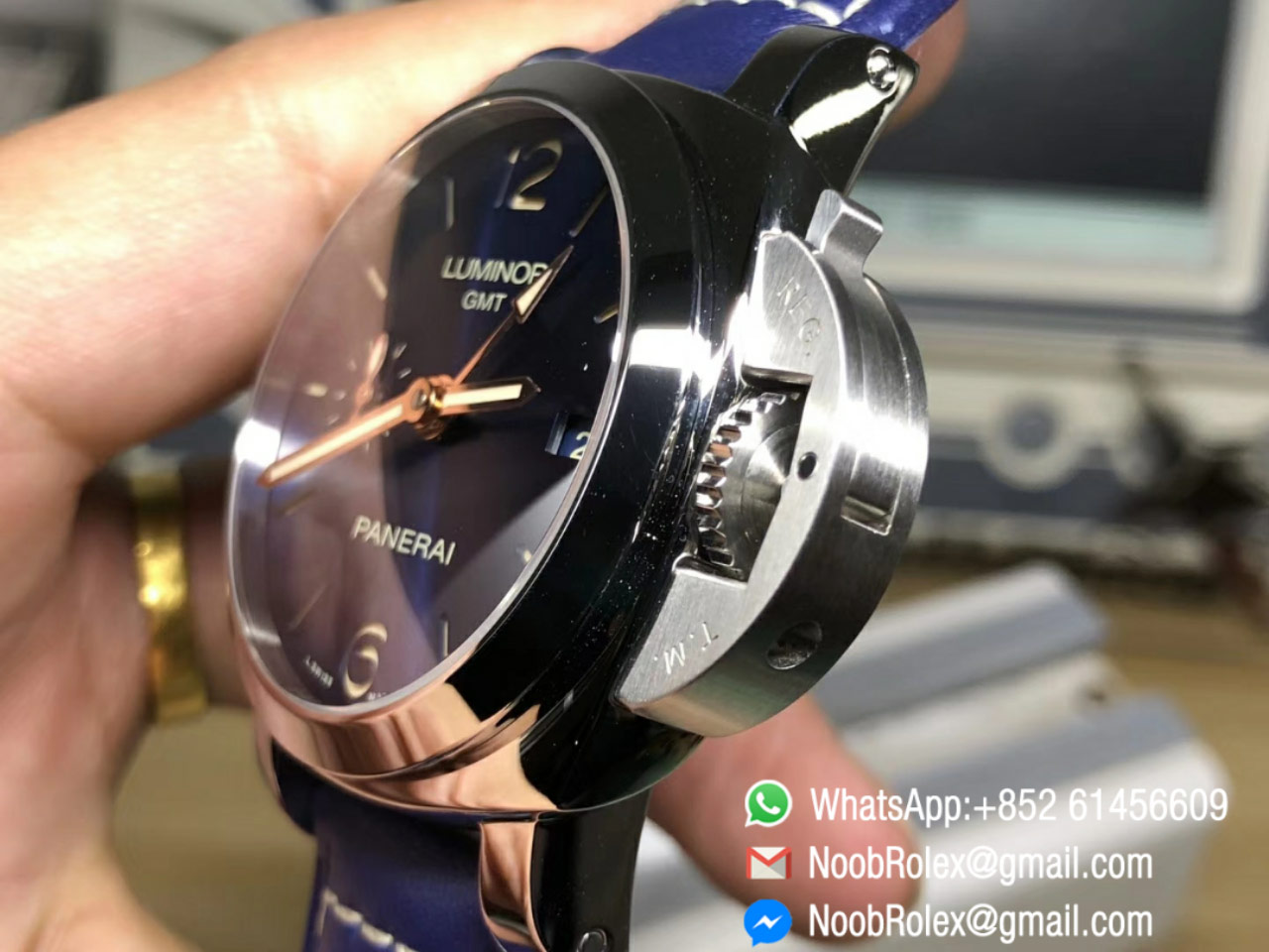 PAM00688 PAM688 Blue Dial on Blue Leather Strap P9001 Super Clone Movement VSF V2