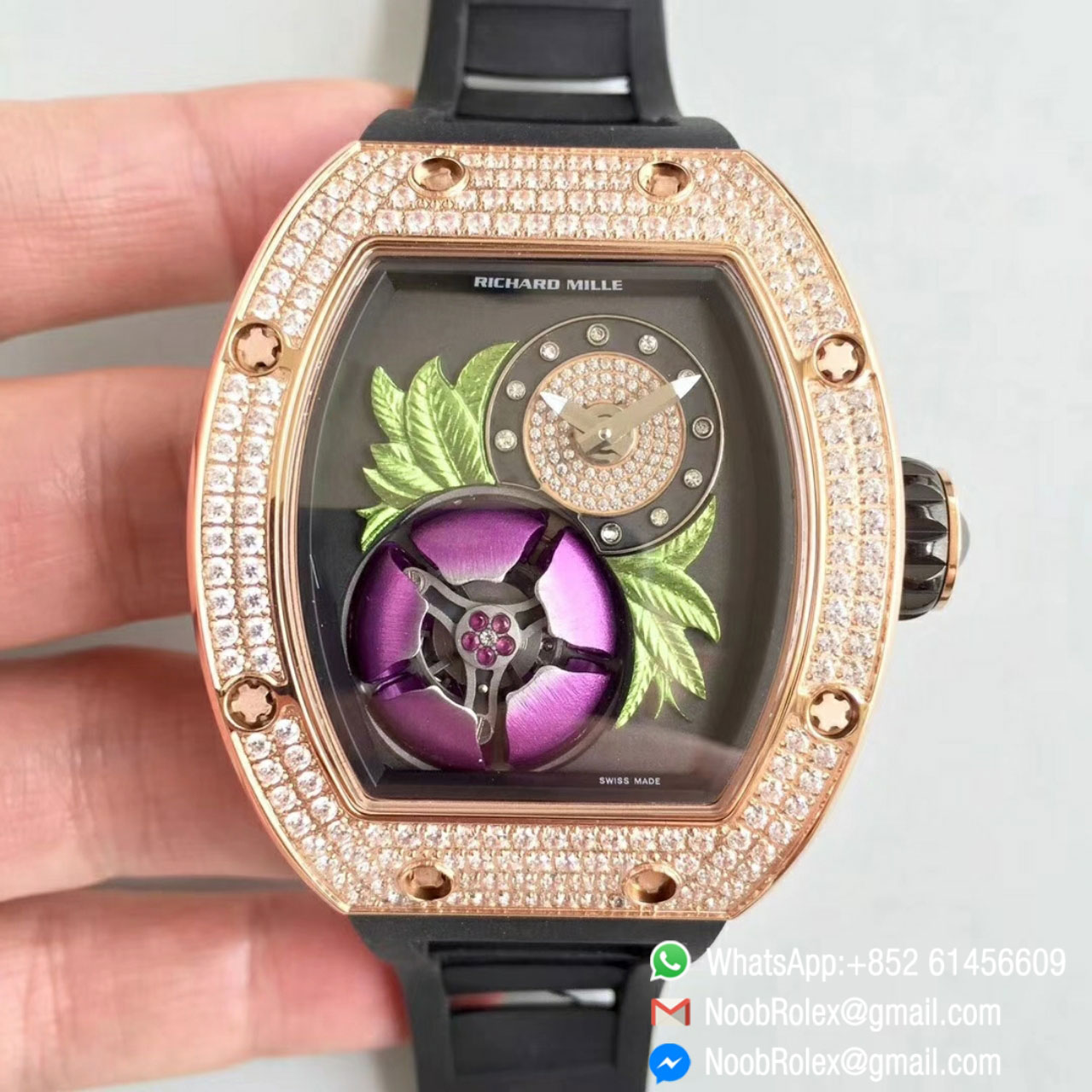 RM 19-02 Tourbillon Fleur - Fratello 1:1 Watches Rose Gold Case RM Factory 2018 Top Quality Function same as Original