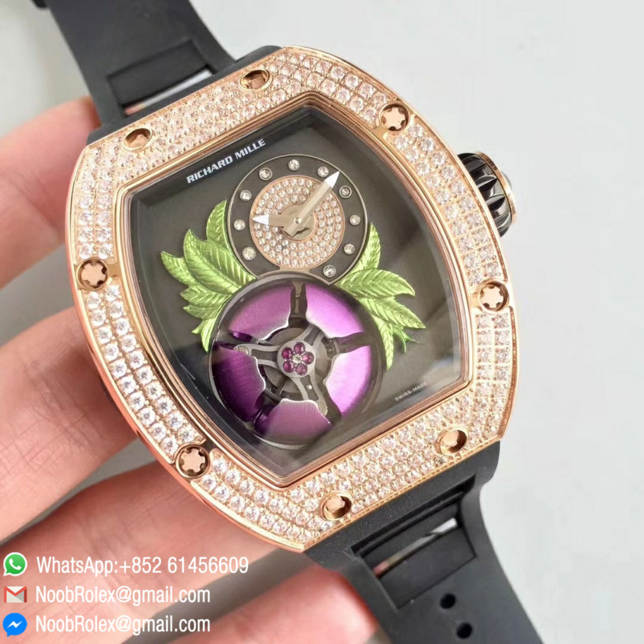 RM 19-02 Tourbillon Fleur - Fratello 1:1 Watches Rose Gold Case RM Factory 2018 Top Quality Function same as Original