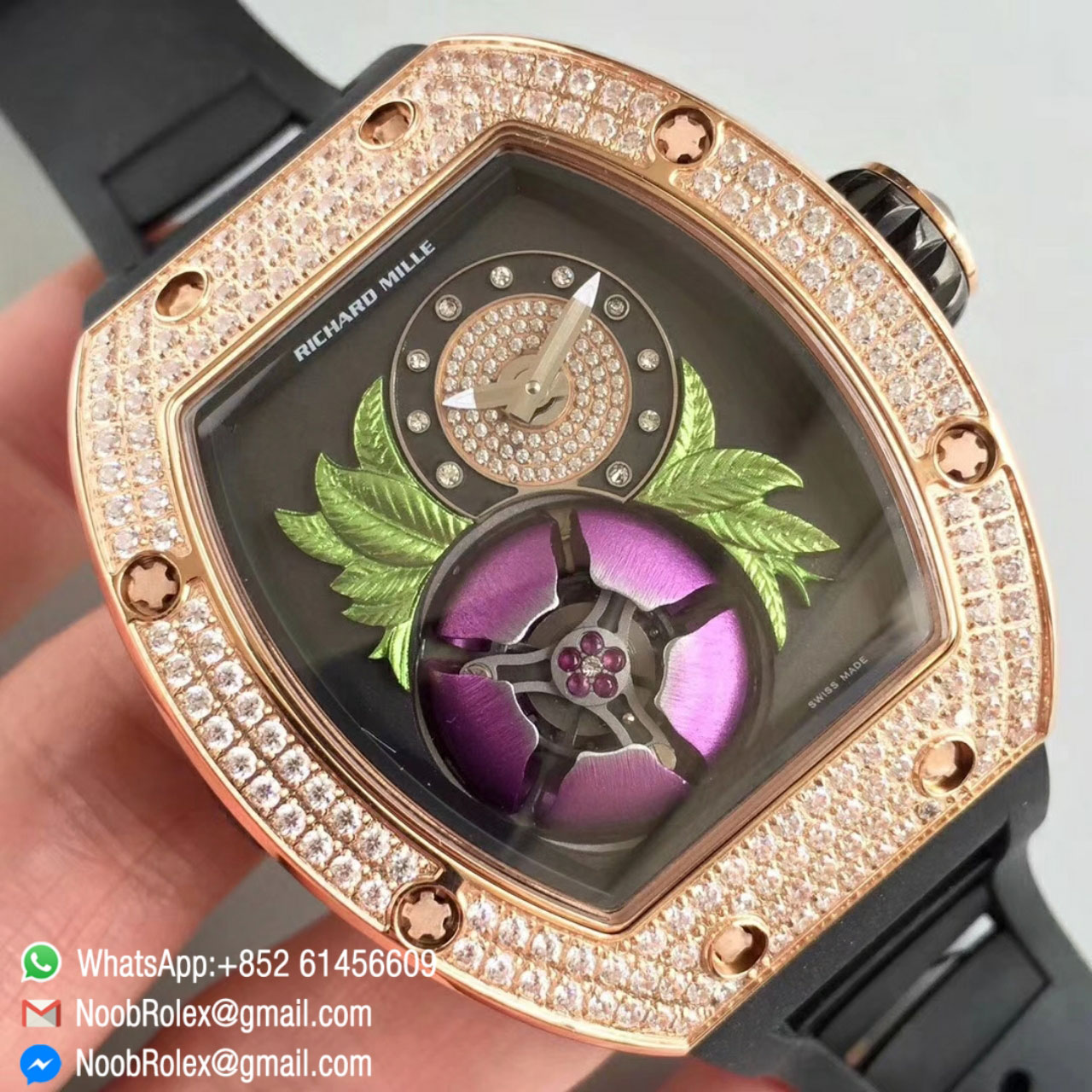 RM 19-02 Tourbillon Fleur - Fratello 1:1 Watches Rose Gold Case RM Factory 2018 Top Quality Function same as Original