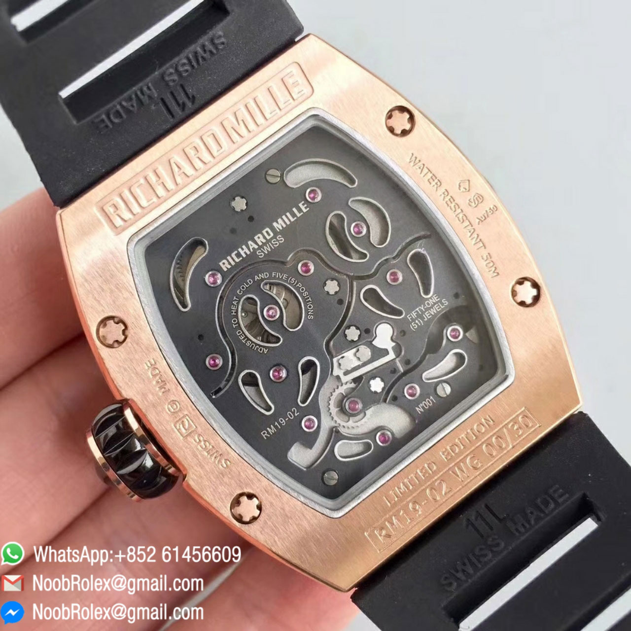 RM 19-02 Tourbillon Fleur - Fratello 1:1 Watches Rose Gold Case RM Factory 2018 Top Quality Function same as Original