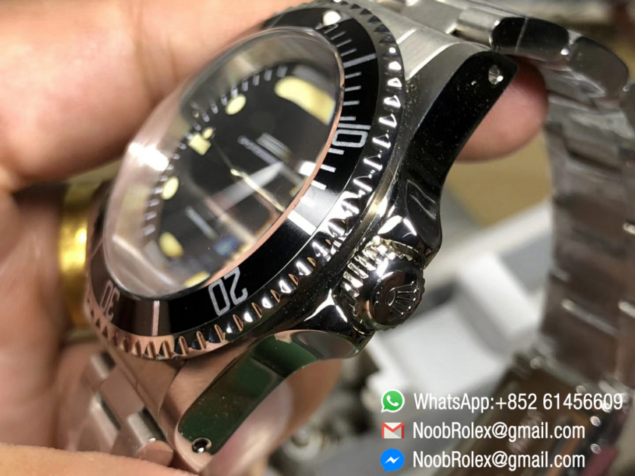 Rolex Vintage Sea-Dweller 1665 Double Red Yellow Lume Black Dial on Steel Bracelet A2836