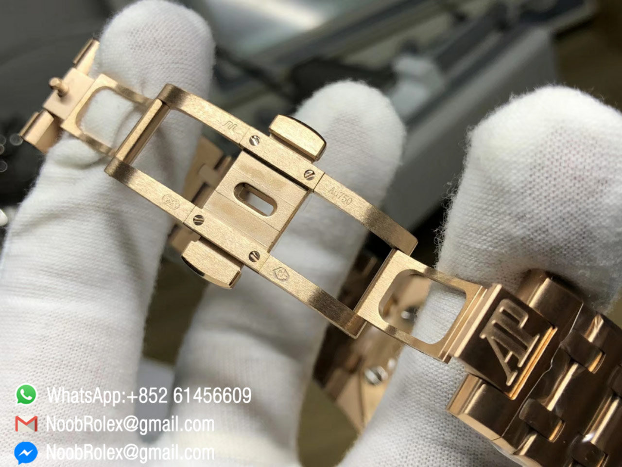 AP Royal Oak Offshore Chrono Watch 26170 Rose Gold Case & Bracelet White Dial A7750 JF