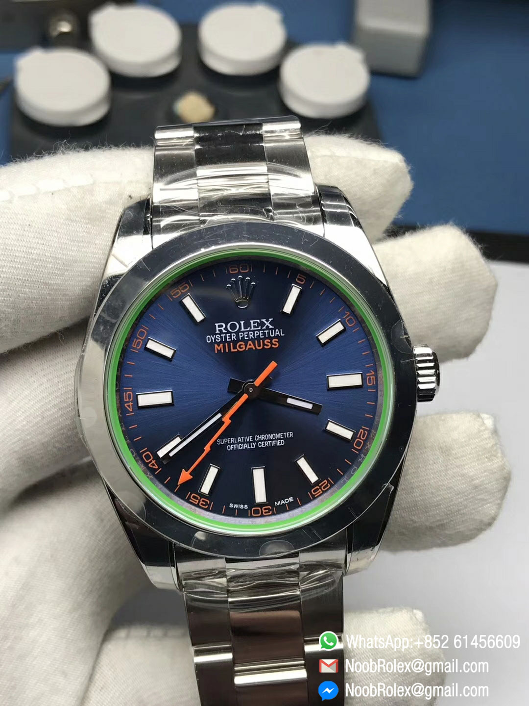 rolex oyster perpetual milgauss fake vs real