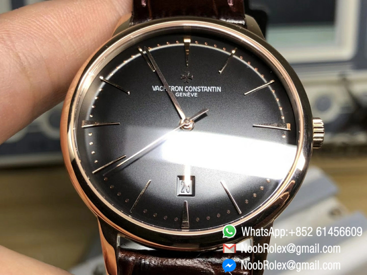 Vacheron Constantin Patrimony 85180 Date Rose Gold Case Black Dial Ultra Thin Clone 2450 Movement MKF