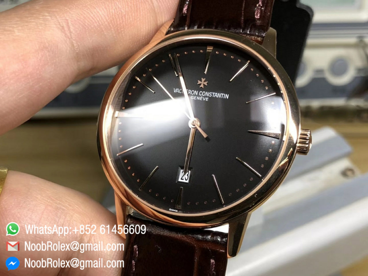 Vacheron Constantin Patrimony 85180 Date Rose Gold Case Black Dial Ultra Thin Clone 2450 Movement MKF