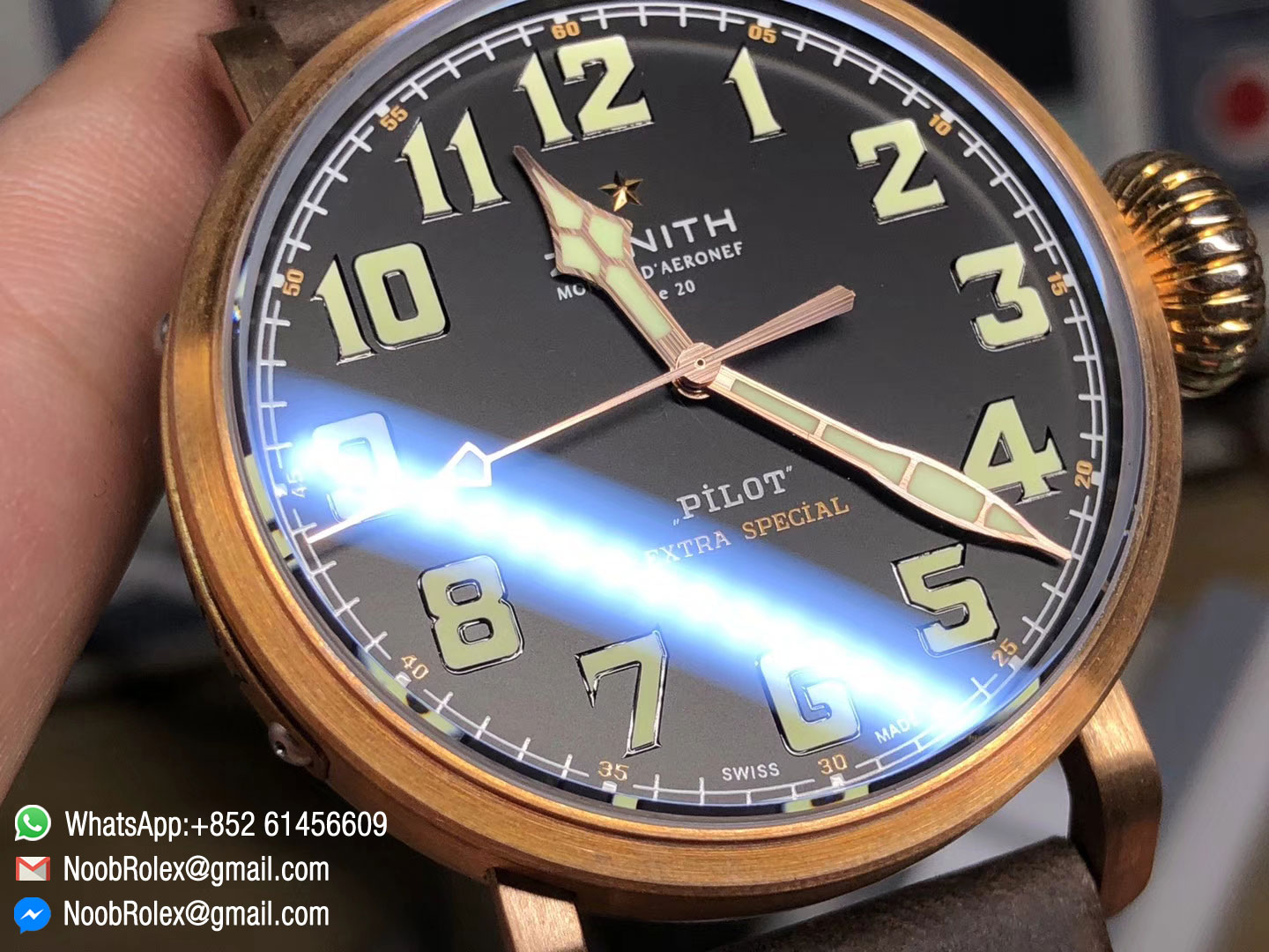 Zenith Pilot Type 20 Extra Special 45mm Bronze Case Brown Asso Strap Miyota 9015 XF Best Quality 1:1 Size