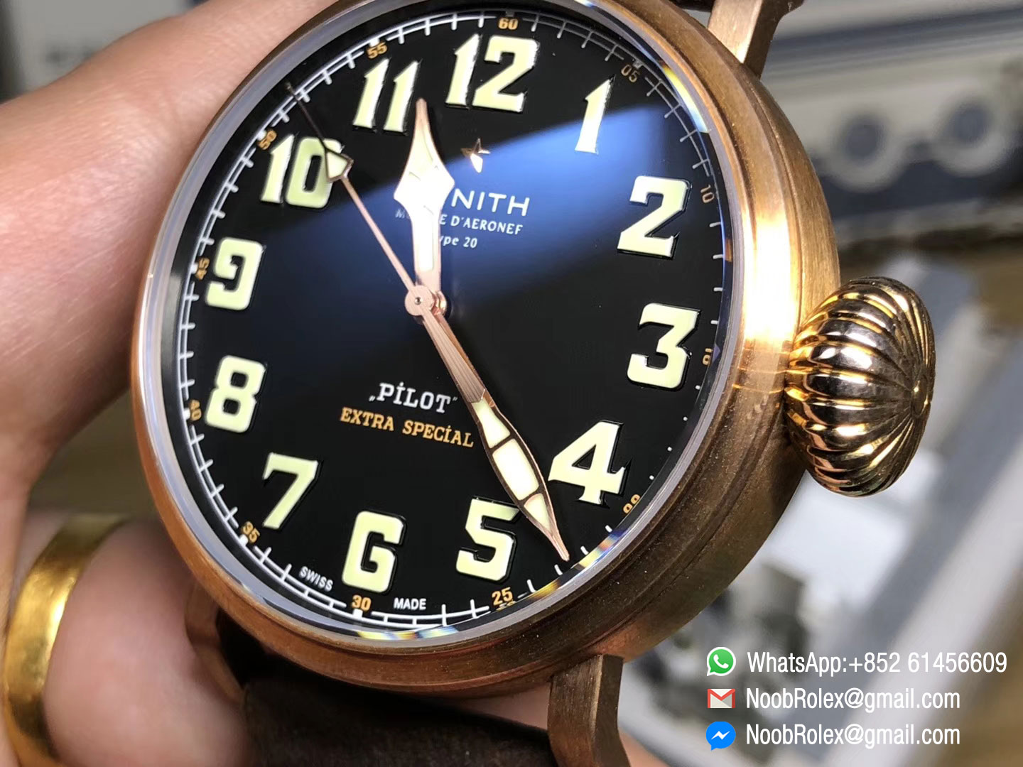 Zenith Pilot Type 20 Extra Special 45mm Bronze Case Brown Asso Strap Miyota 9015 XF Best Quality 1:1 Size