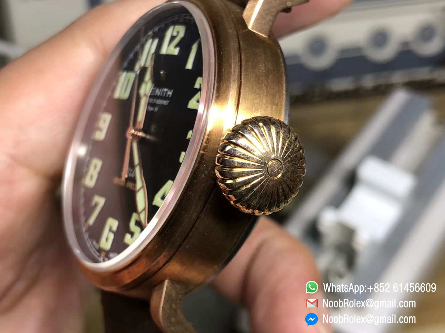 Zenith Pilot Type 20 Extra Special 45mm Bronze Case Brown Asso Strap Miyota 9015 XF Best Quality 1:1 Size