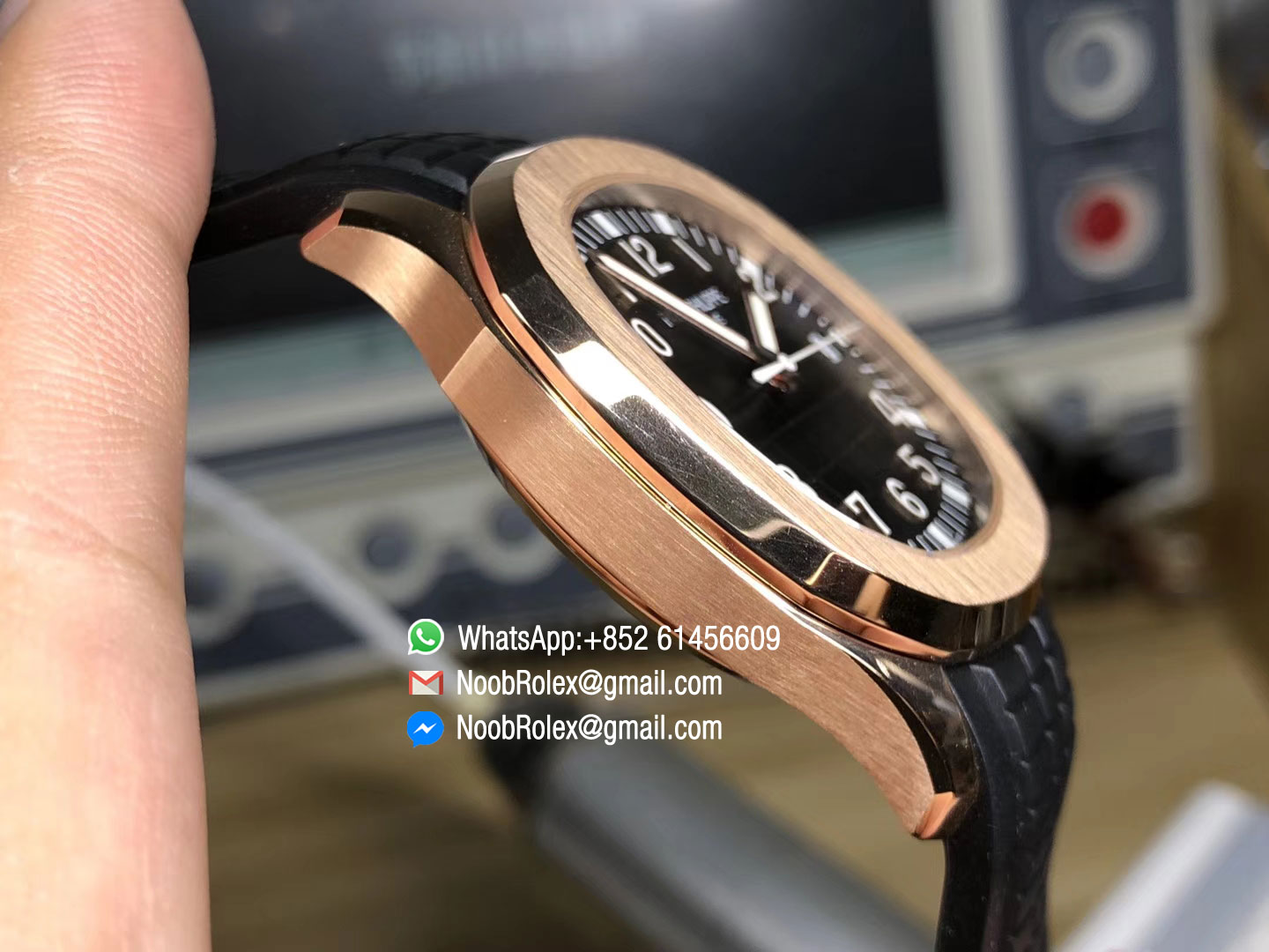 Aquanaut Jumbo 5167R-001 Rosegold MP Factory 1:1 Best Edition Black Textured Dial on Black Rubber Strap A2824