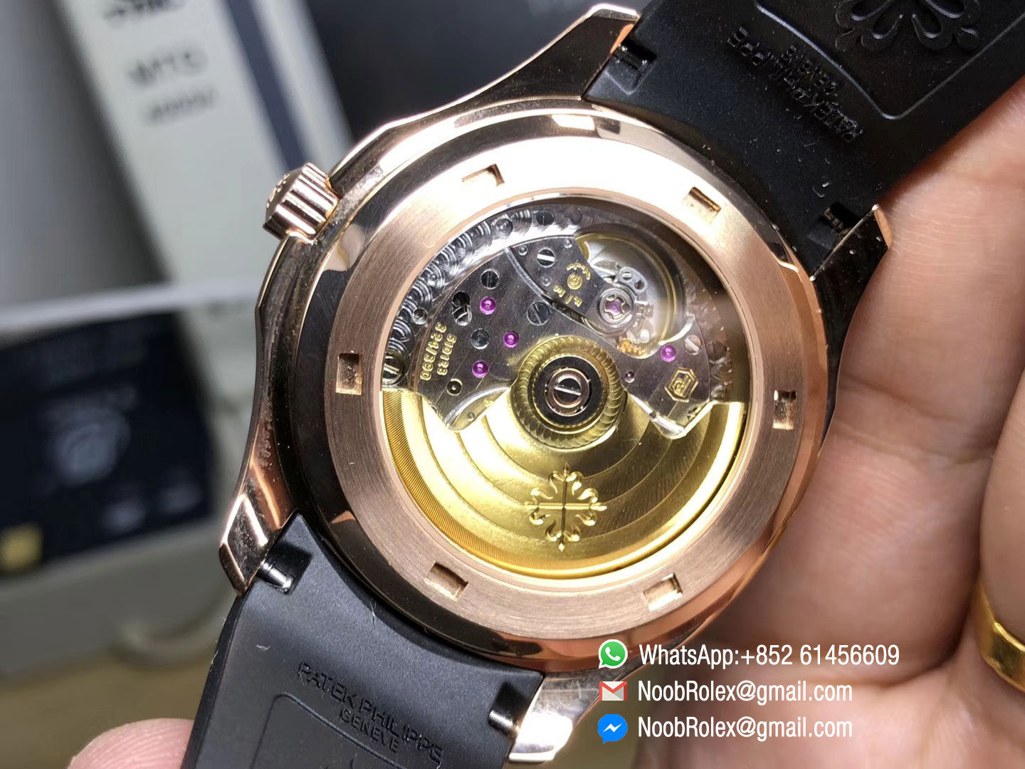 Aquanaut Jumbo 5167R-001 Rose Gold MP Factory 1:1 Best Edition Black Textured Dial on Black Rubber Strap A2824