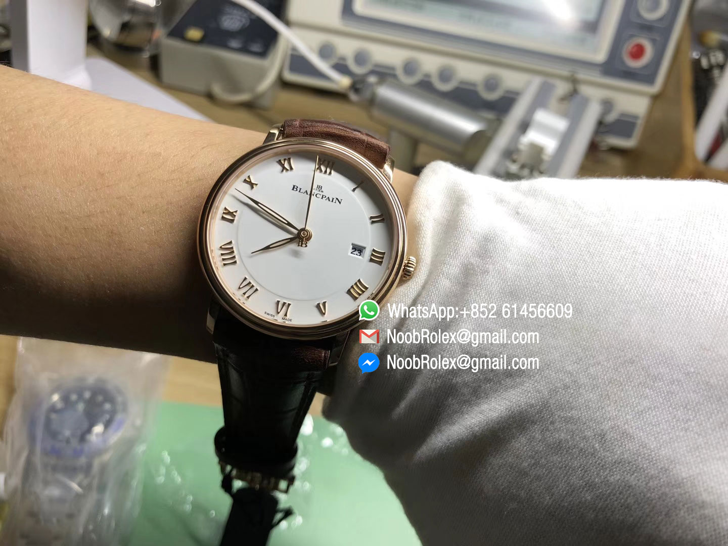 Blancpain Villeret 6651 Rose Gold Case White Dial on Brown Leather Strap A1151 ZF Best Edition