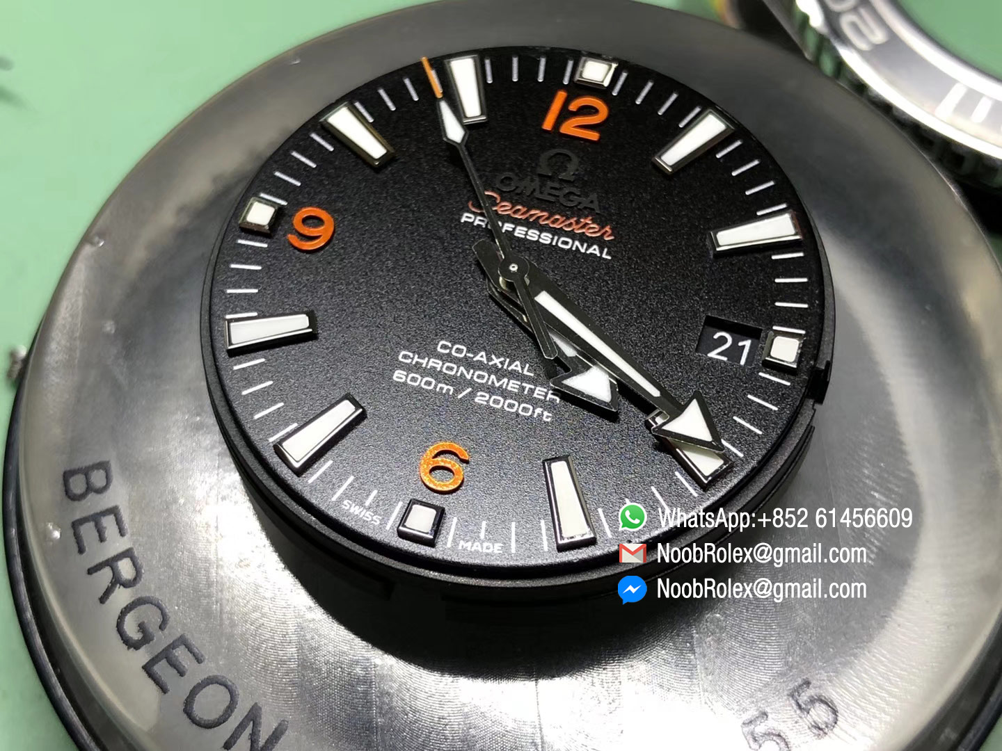 Planet Ocean Professional Ceramic Bezel 45mm 1:1 OMF Best Edition Orange Marker on SS Bracelet A8500 (Black Balance Wheel)