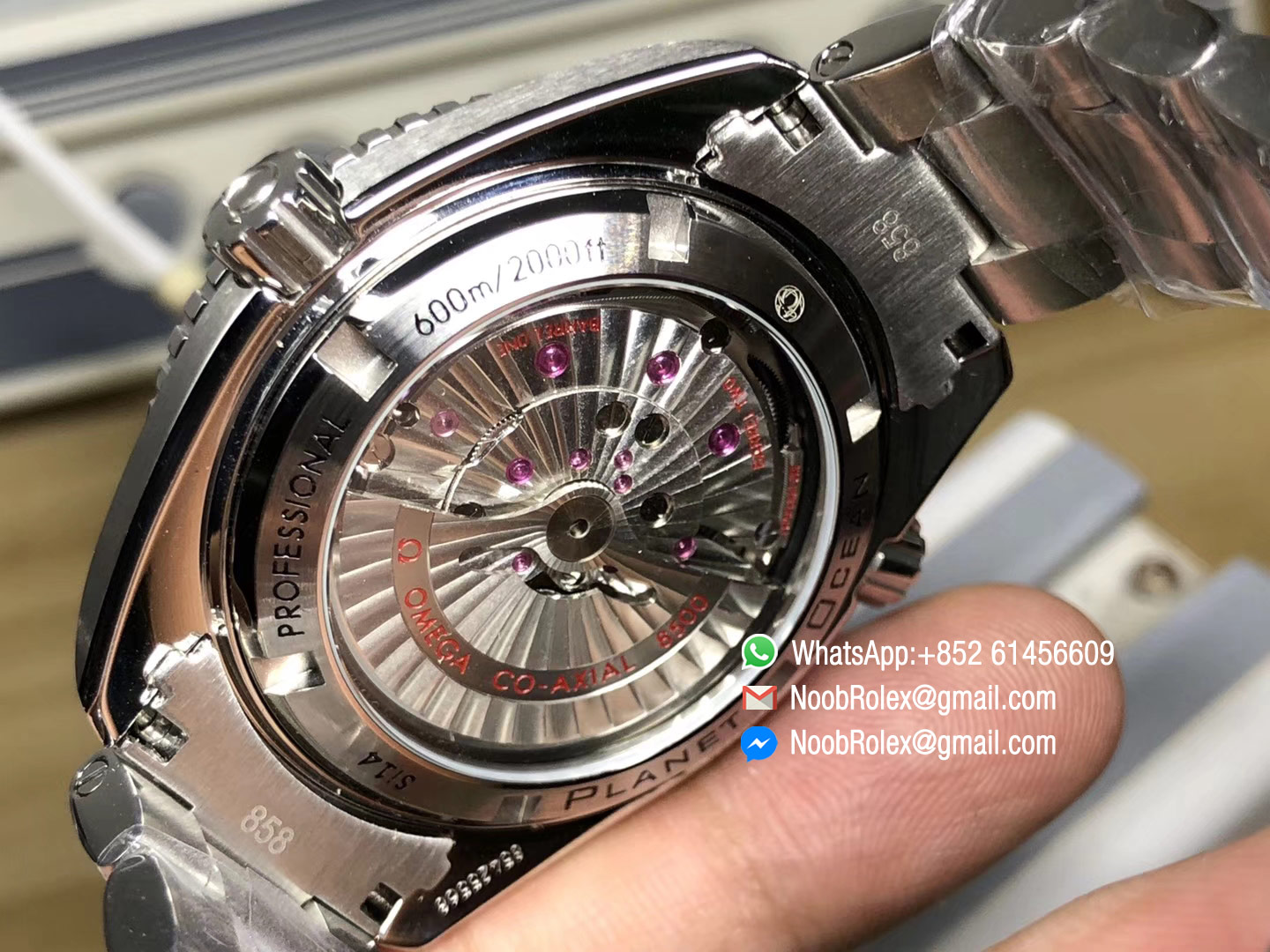 Planet Ocean Professional Ceramic Bezel 45mm 1:1 OMF Best Edition Orange Marker on SS Bracelet A8500 (Black Balance Wheel)