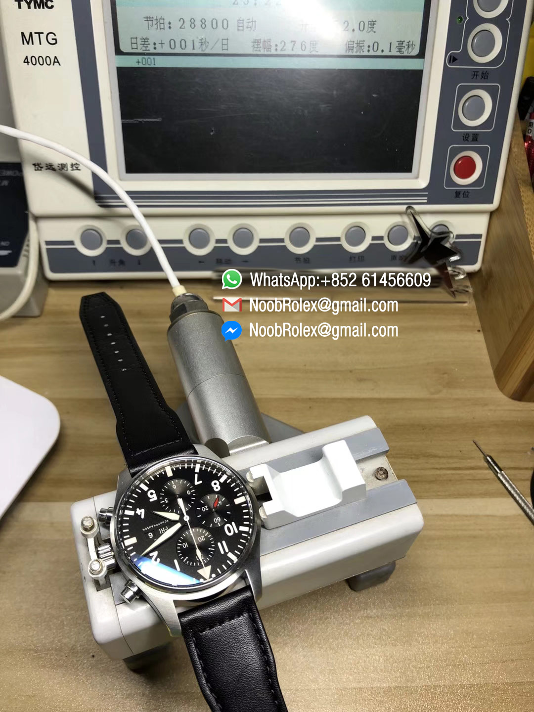 Pilot Chrono 2016 IW377709 Black Dial on Black Leather Strap A7750 ZF Top Quality