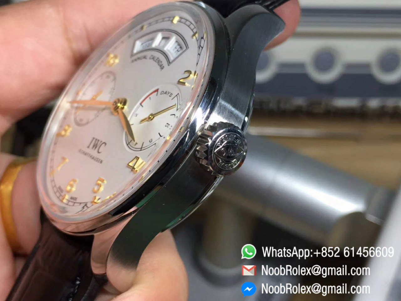 Portuguese Power Reserve Annual Calendar IW5035 White Dial Yellow Gold Markers A52850 YLF High Quality Rep Watch