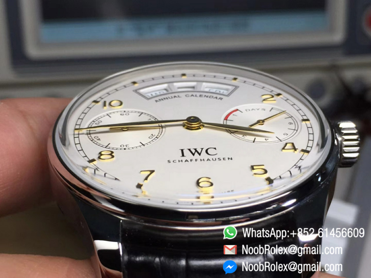 Portuguese Power Reserve Annual Calendar IW5035 White Dial Yellow Gold Markers A52850 YLF High Quality Rep Watch