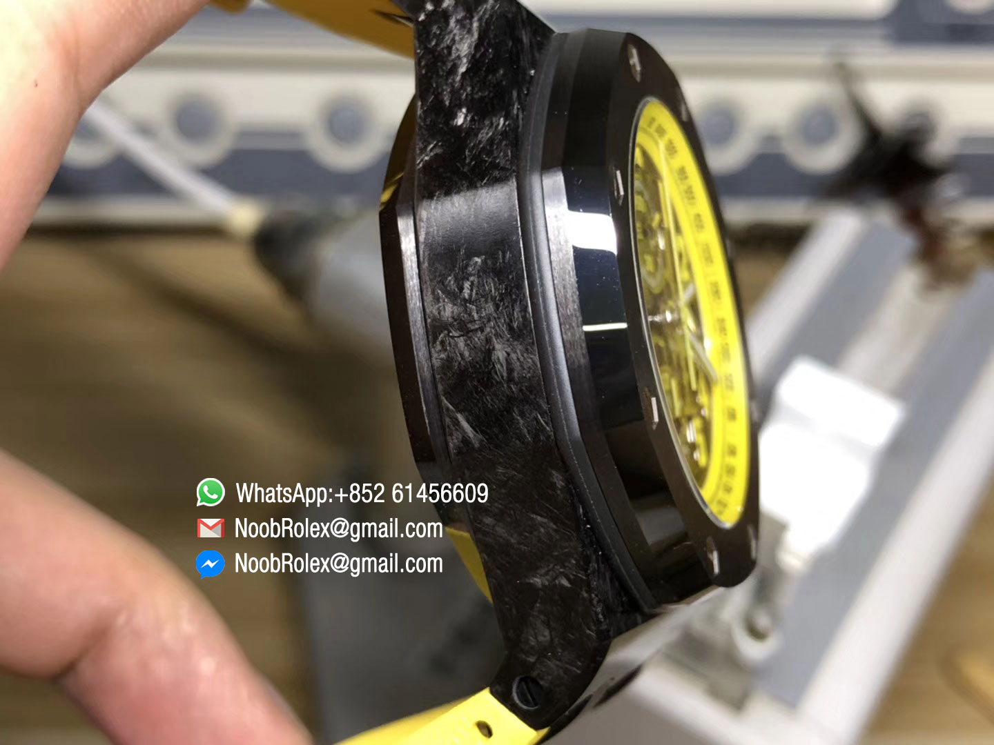 AP Royal Oak Offshore Watch 26176 Bumble Bee Forged Carbon Yellow Rubber Strap A7750 JF Best Quality Version Clock