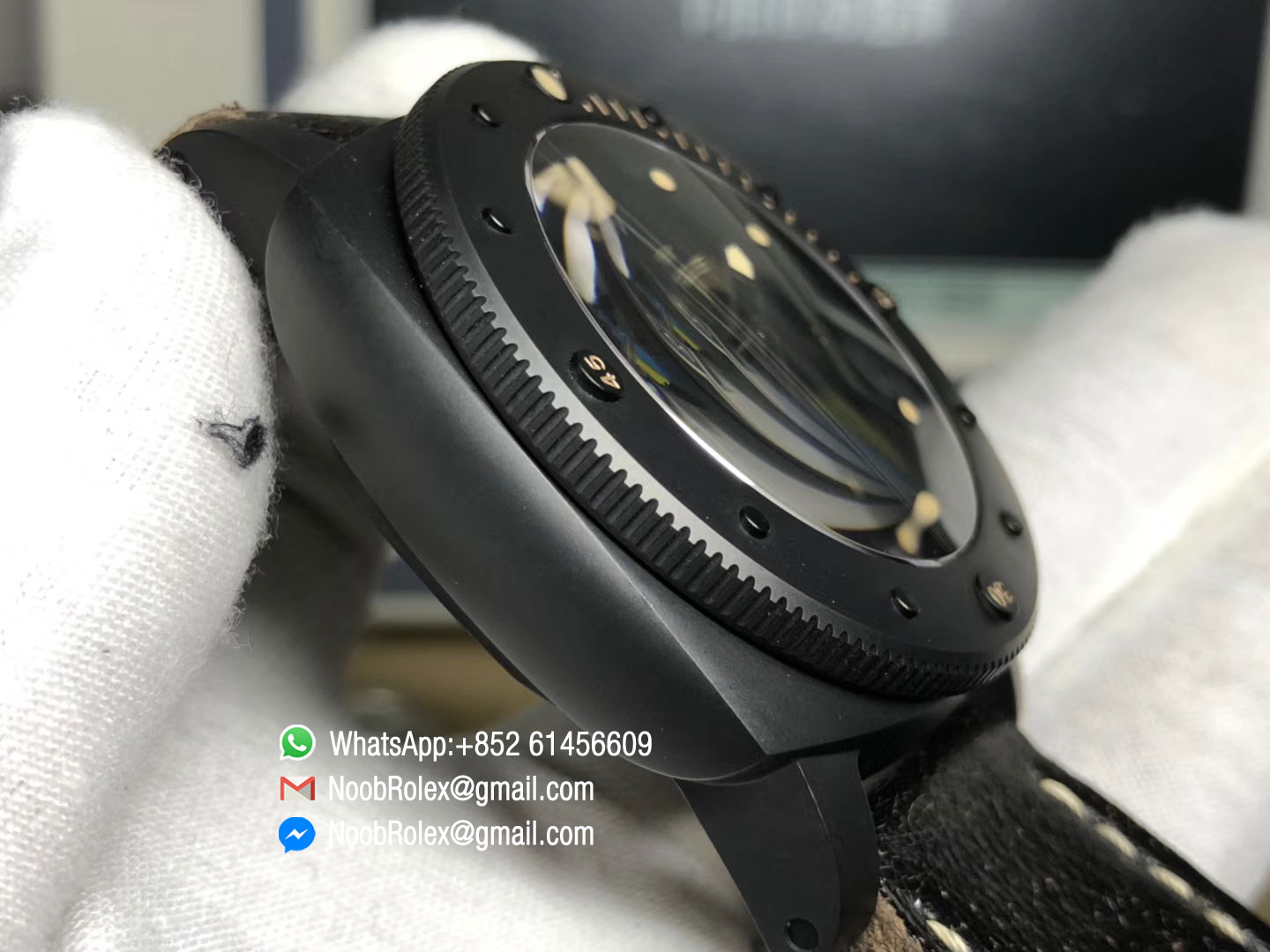 Luminor Submersible PAM508 Ceramica VS Factory Real Ceramic on Black Distressed Calfskin Strap P9000 Super Clone Best Edition