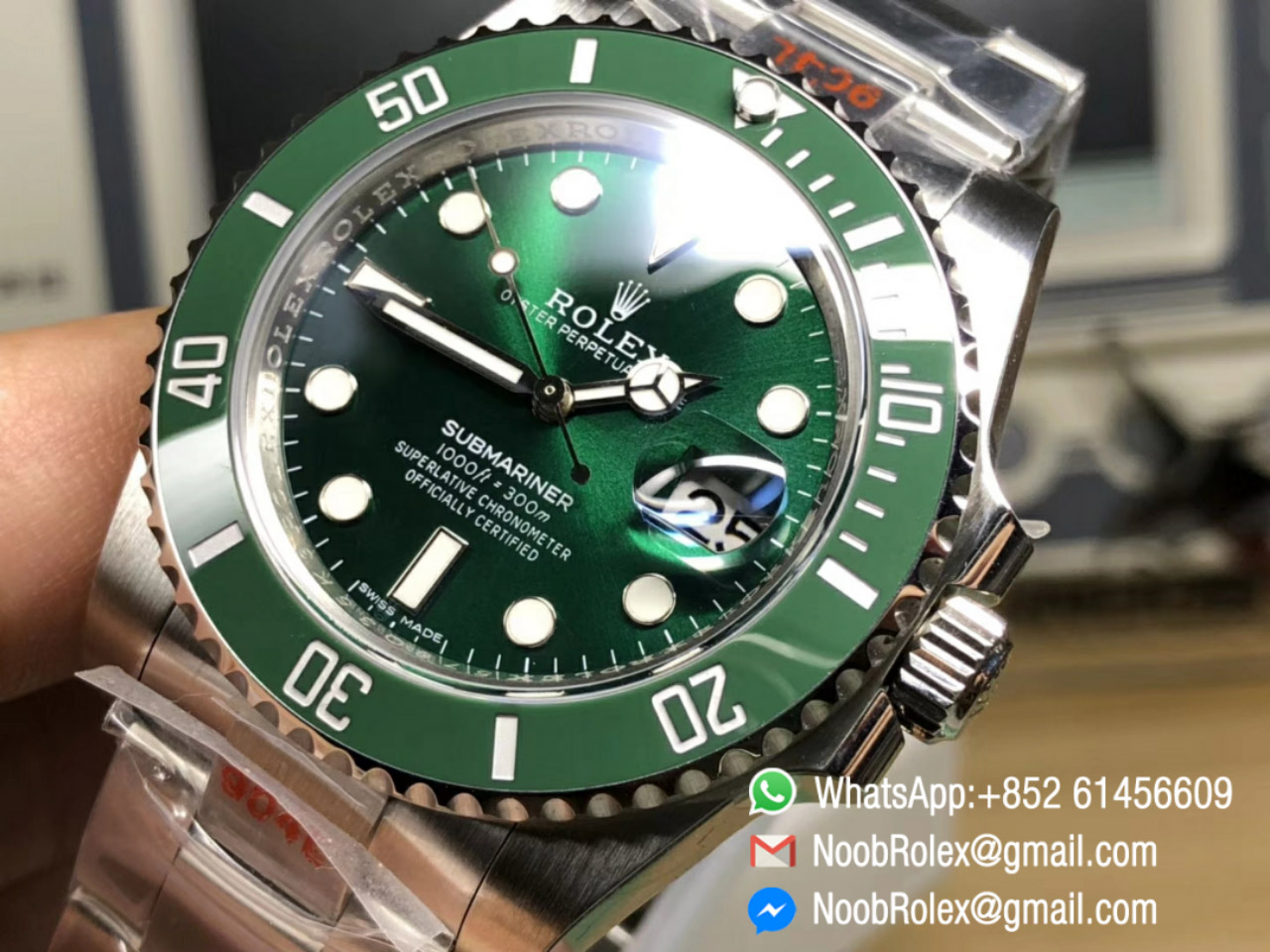 Noob V9 Rolex Submariner 116610LV Green Ceramic 904L Stainless Steel Case and Bracelet Depth Platinum Bezel SA3135 1:1 Best Edition