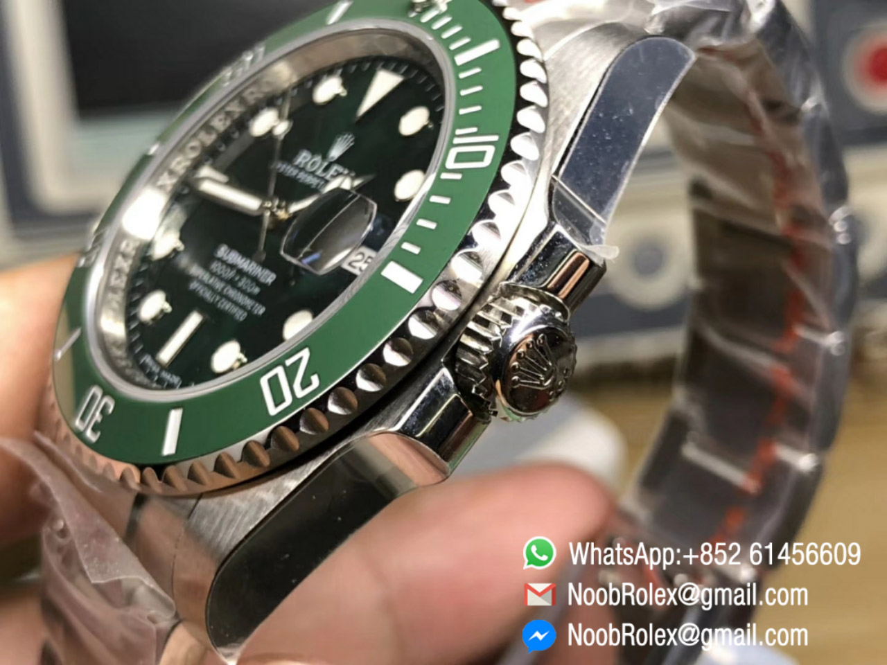 Noob V9 Rolex Submariner 116610LV Green Ceramic 904L Stainless Steel Case and Bracelet Depth Platinum Bezel SA3135 1:1 Best Edition